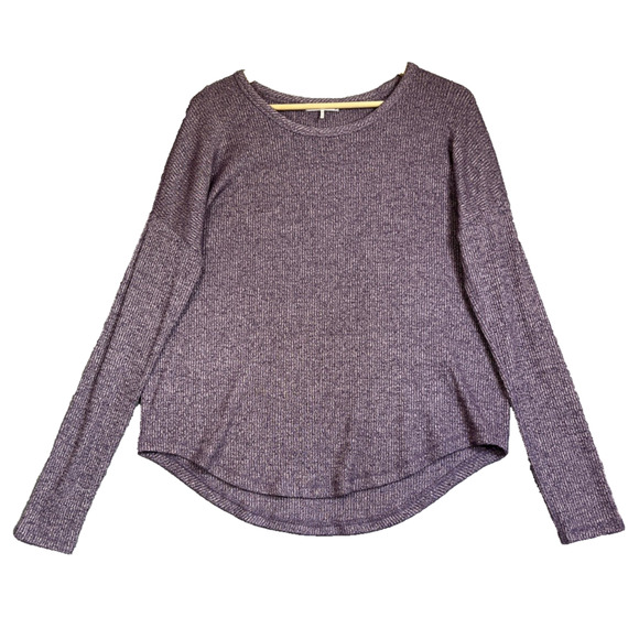 Rag & Bone Ribbed Top Women's Small Purple Knit Curved Hem Oversized Rayon Blend - Picture 1 of 9